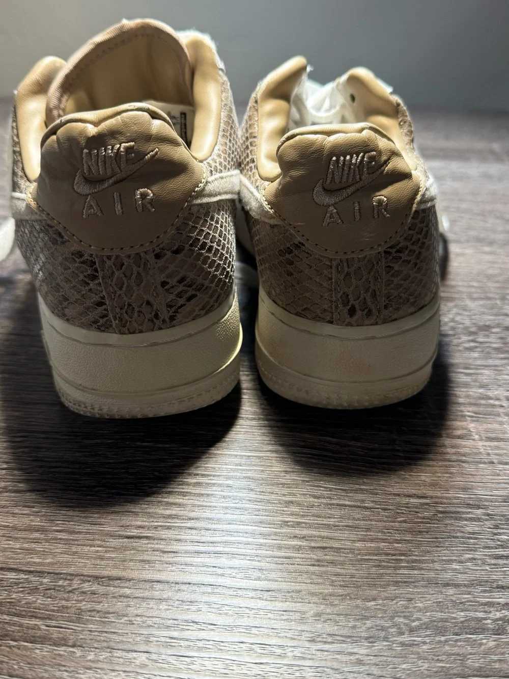 Nike Beige and White Low-Top Sneakers
